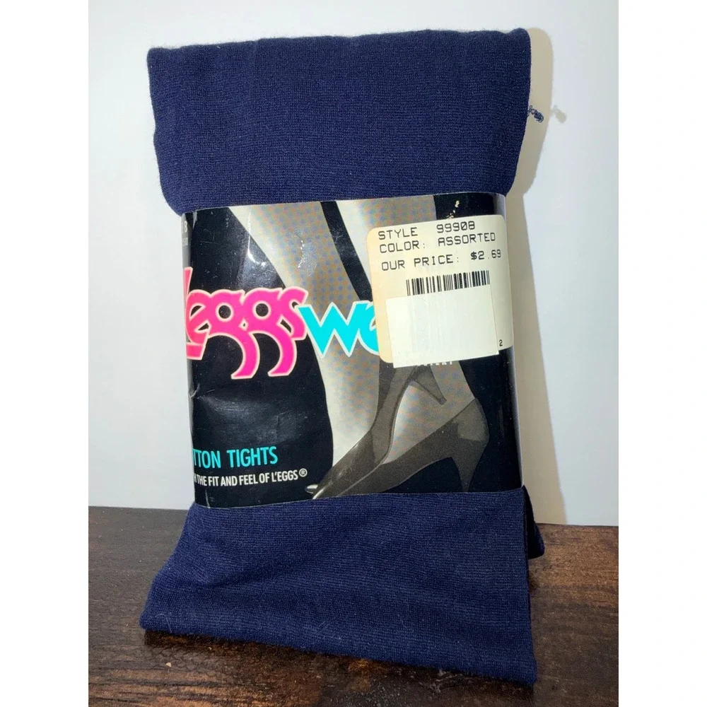 L'eggs Cotton Tights Navy Blue Size B Style‎ 99908